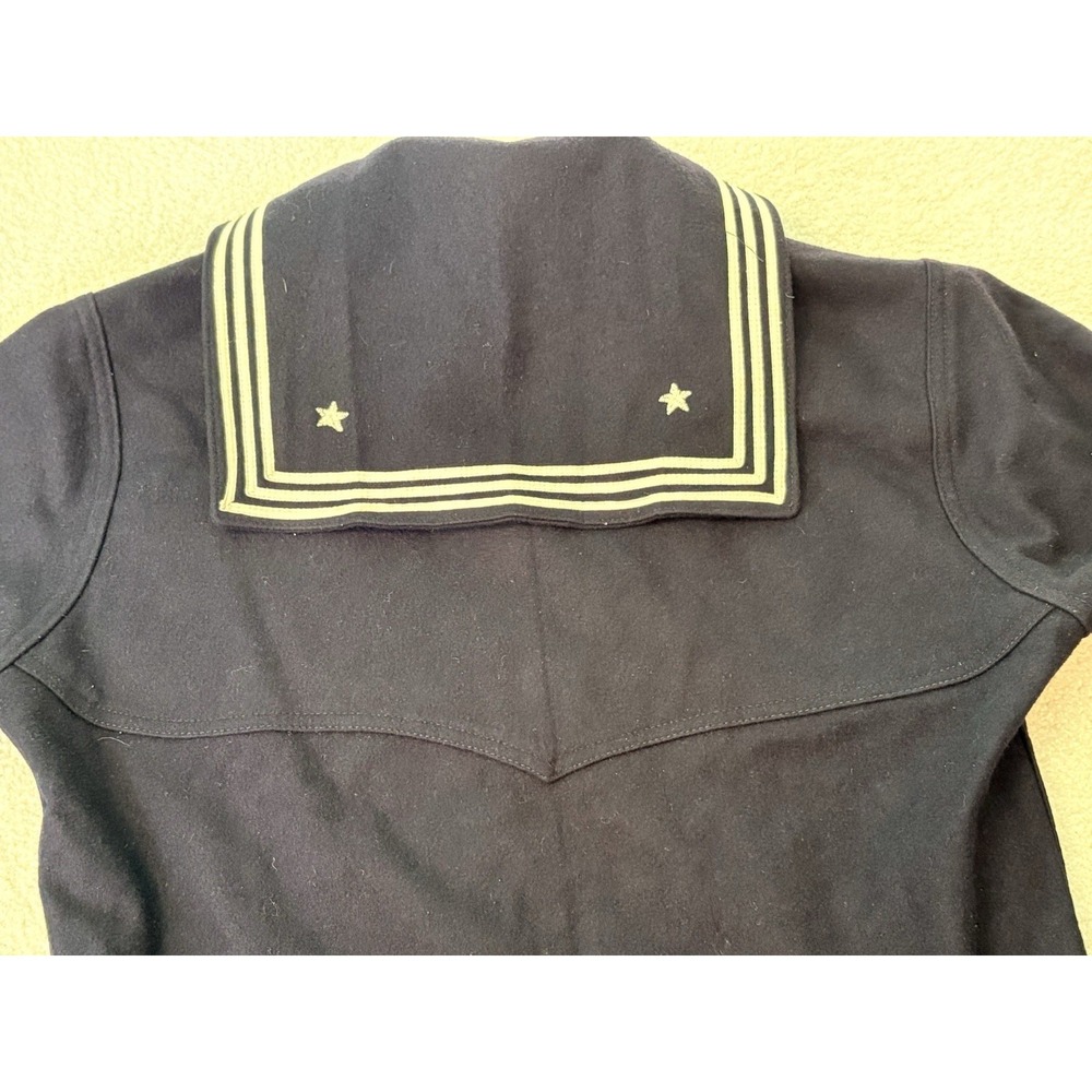 Vintage 60s US Navy USS Wasp Wool Jumper Shirt 38R Cracker Jack Sailor Uniform - Picture 7 of 9